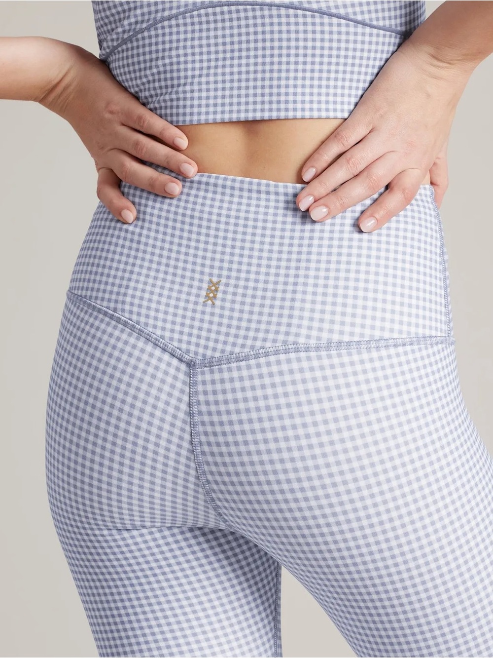 Rhone Revive 7/8 Leggings Women’s XS Blue Violet Gingham High Rise Yoga NWT $108